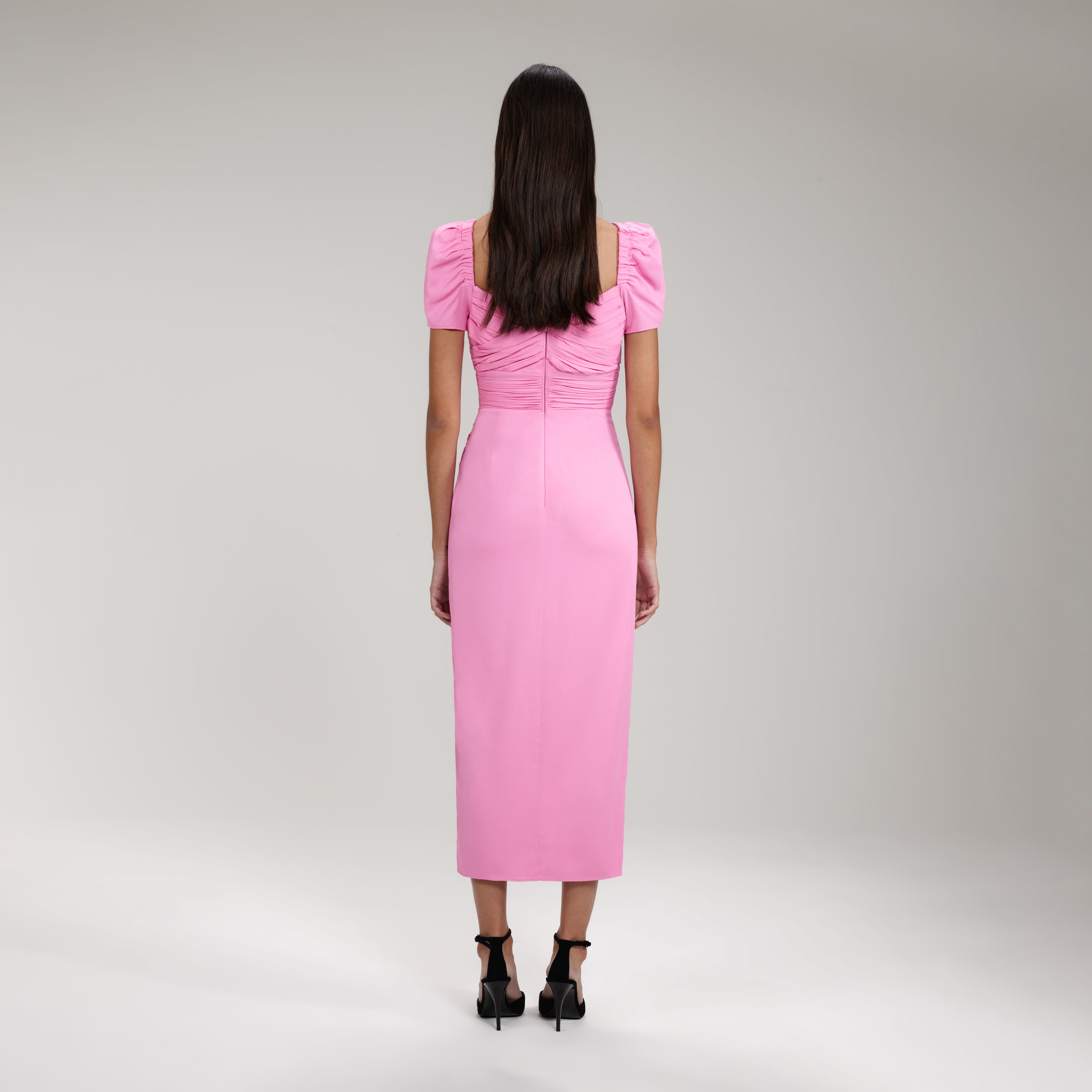 Pink Iris Midi Dress