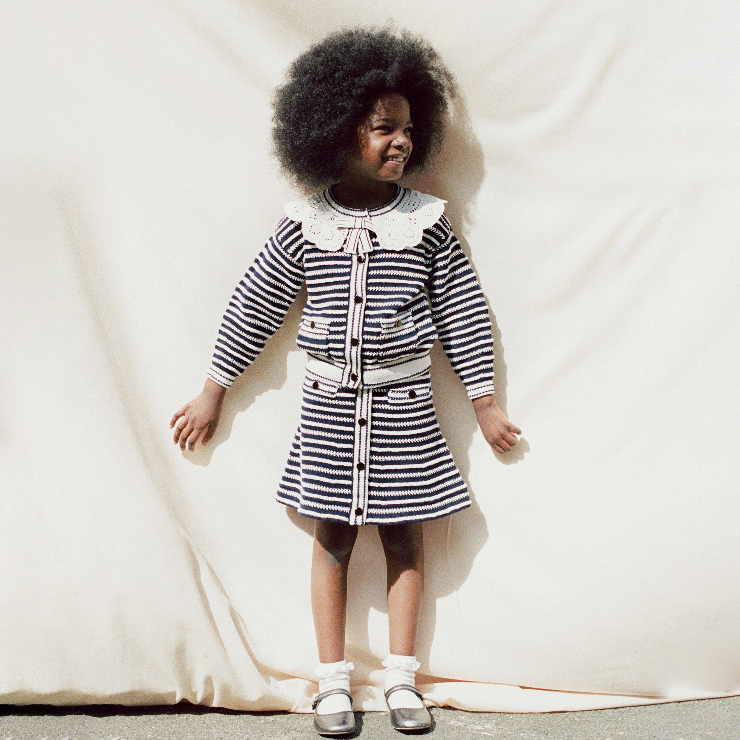 Navy Contrast Rope Knit Cardigan