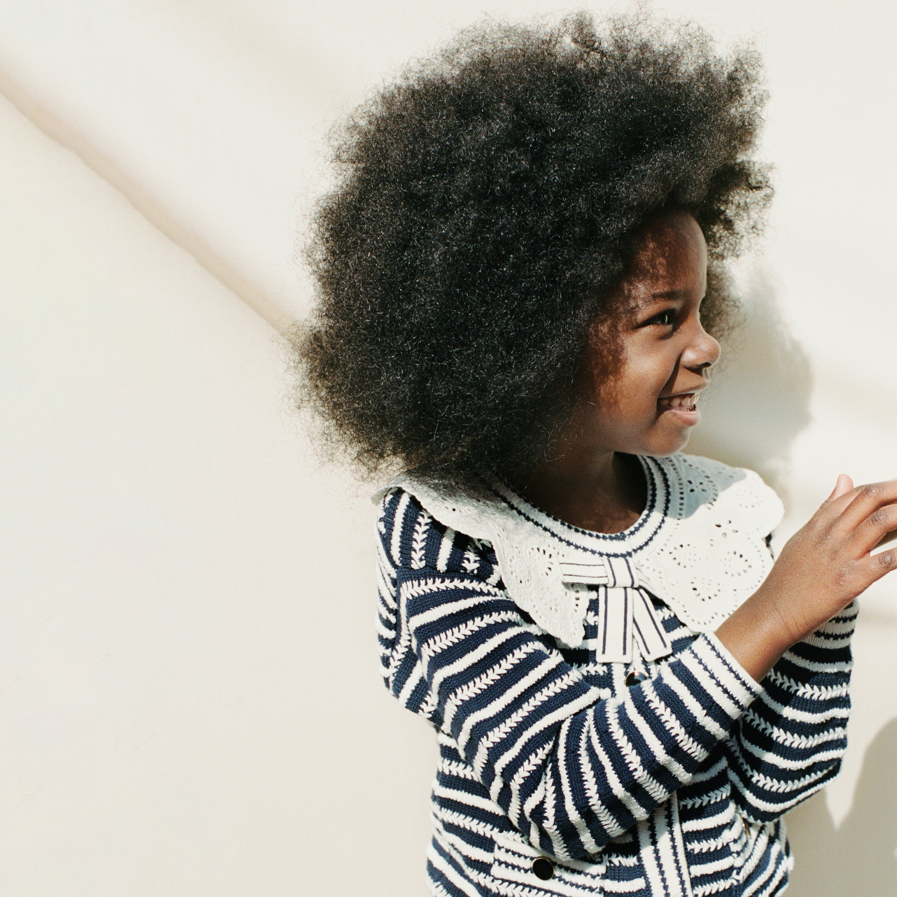 Navy Contrast Rope Knit Cardigan