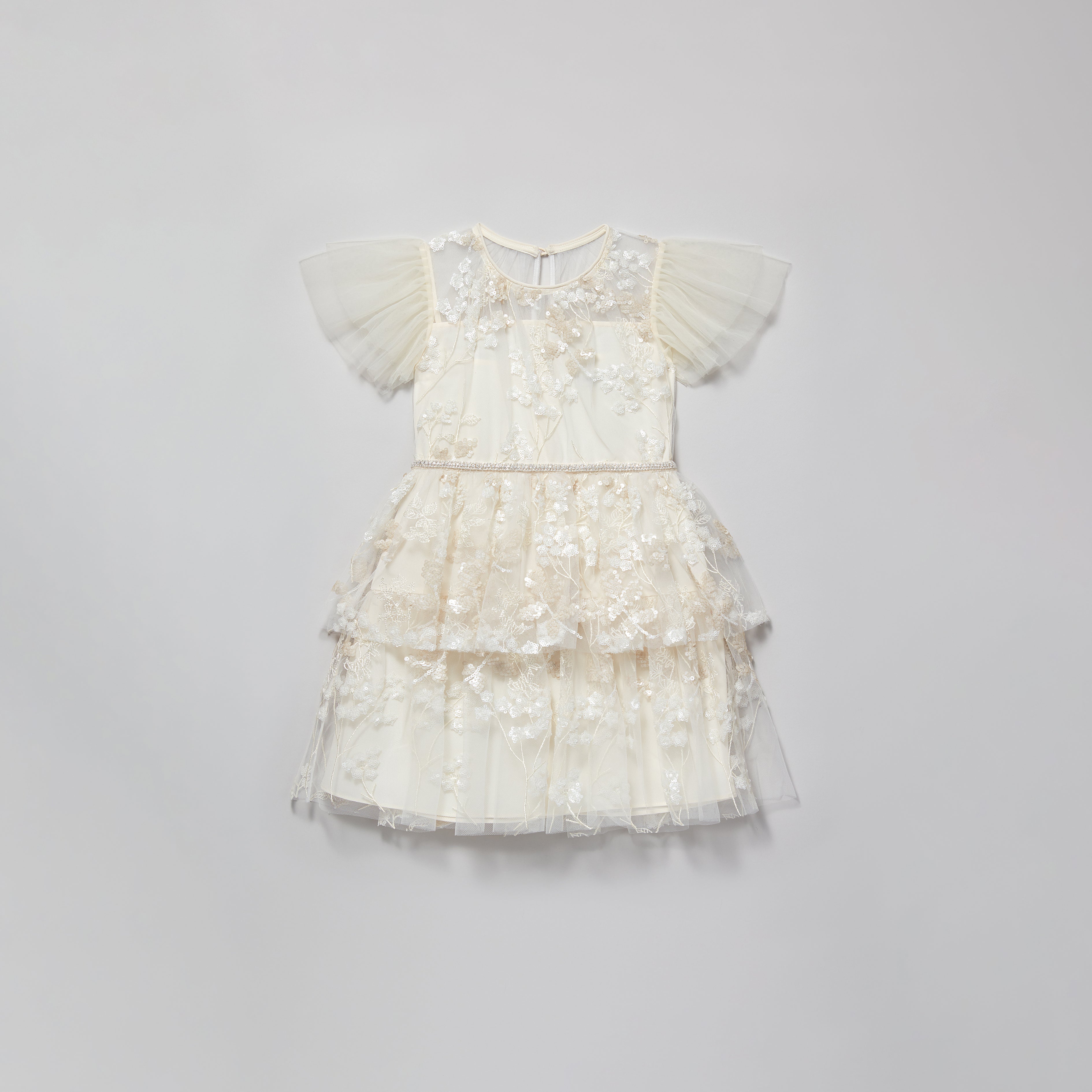 Ivory Blossom Sequin Dress