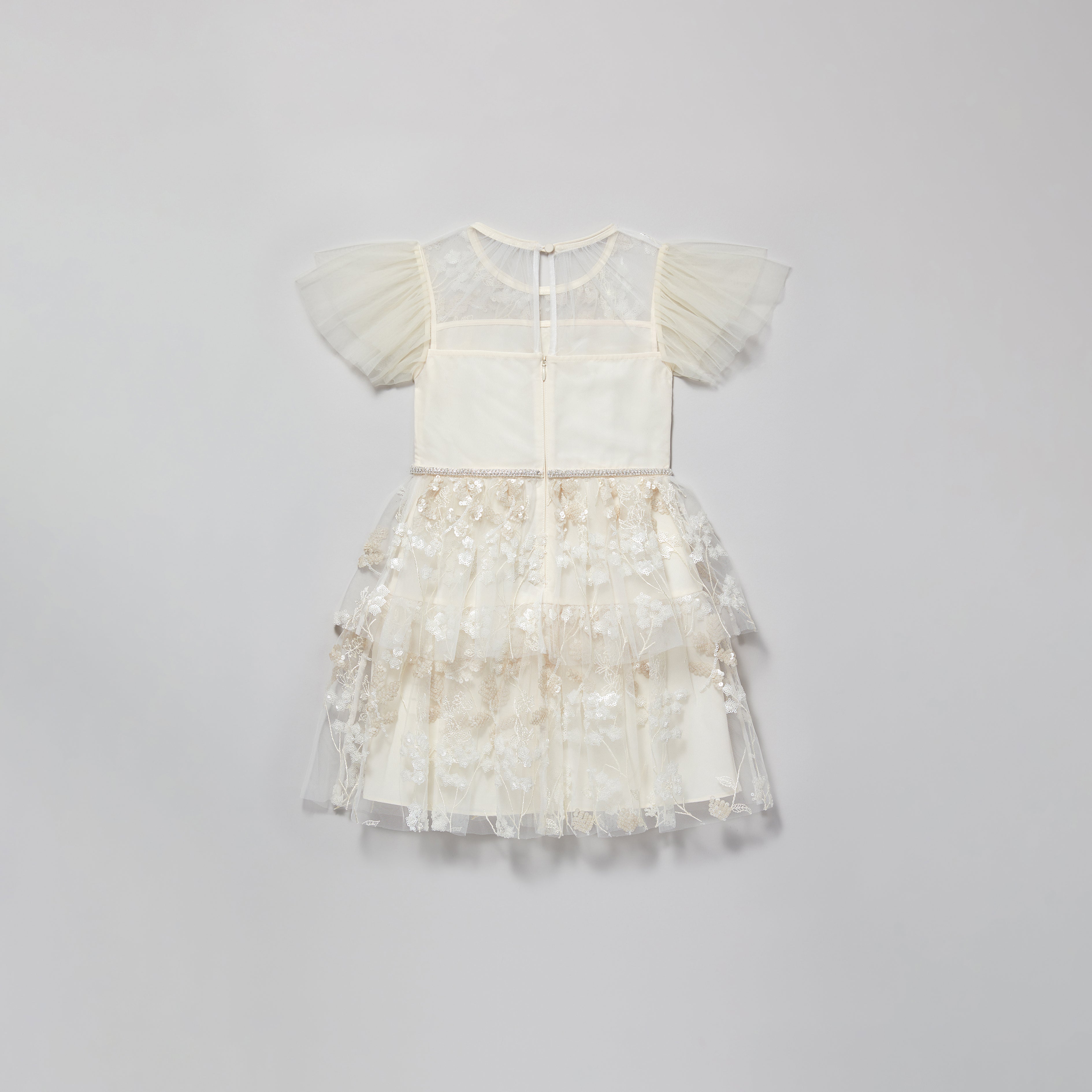 Ivory Blossom Sequin Dress