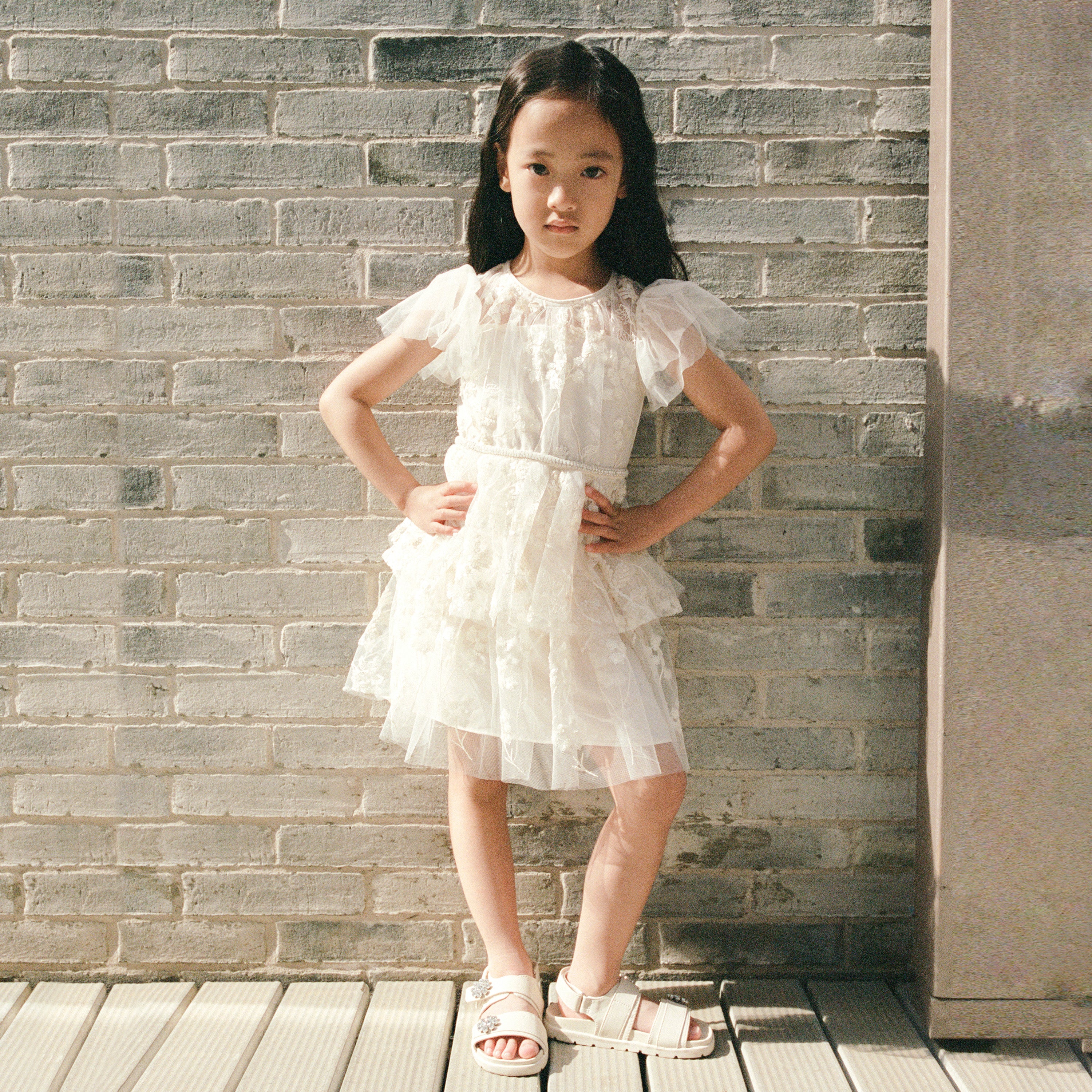 Ivory Blossom Sequin Dress