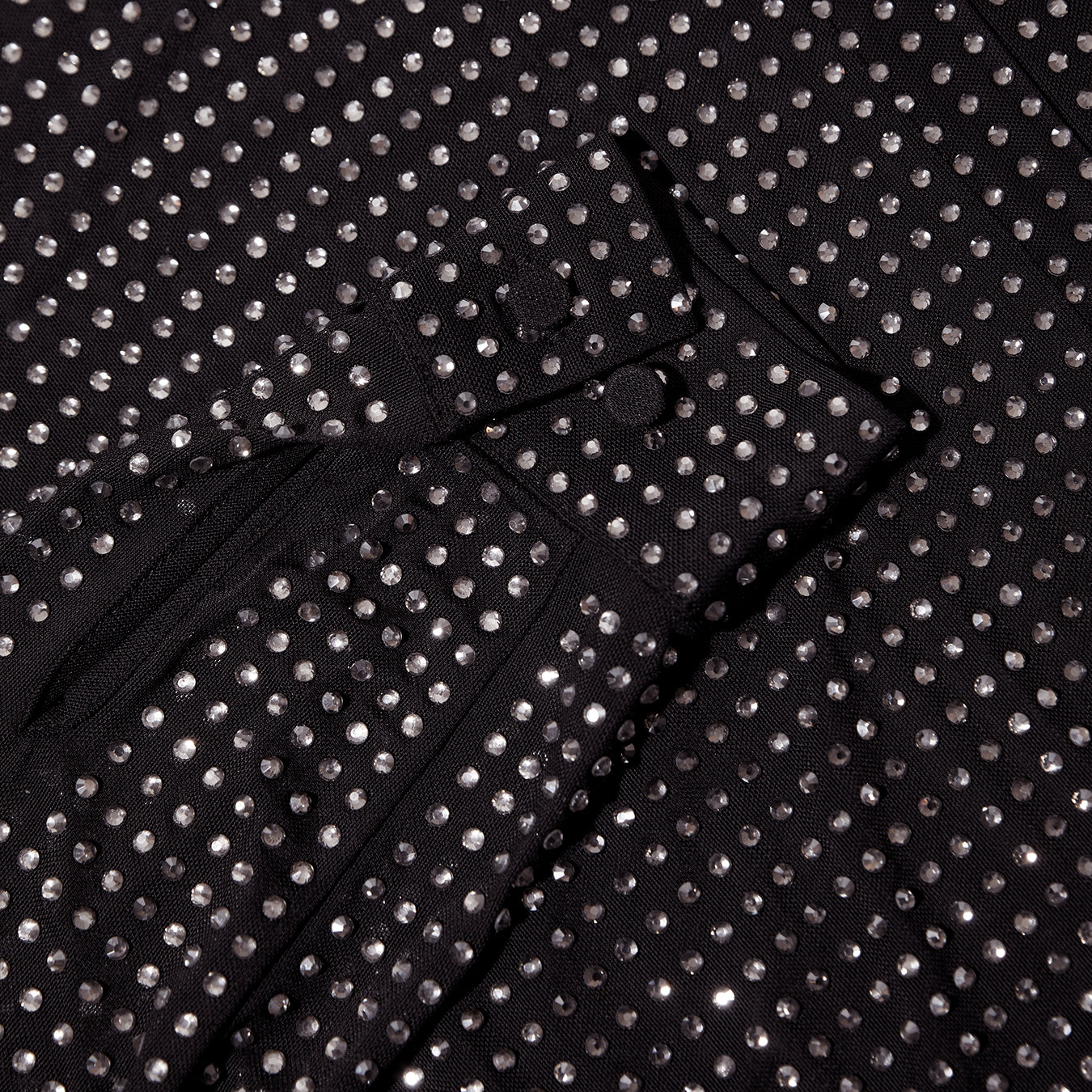 블랙 라인스톤 미니 셔츠 드레스