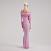 Pink Contour Print Maxi Dress