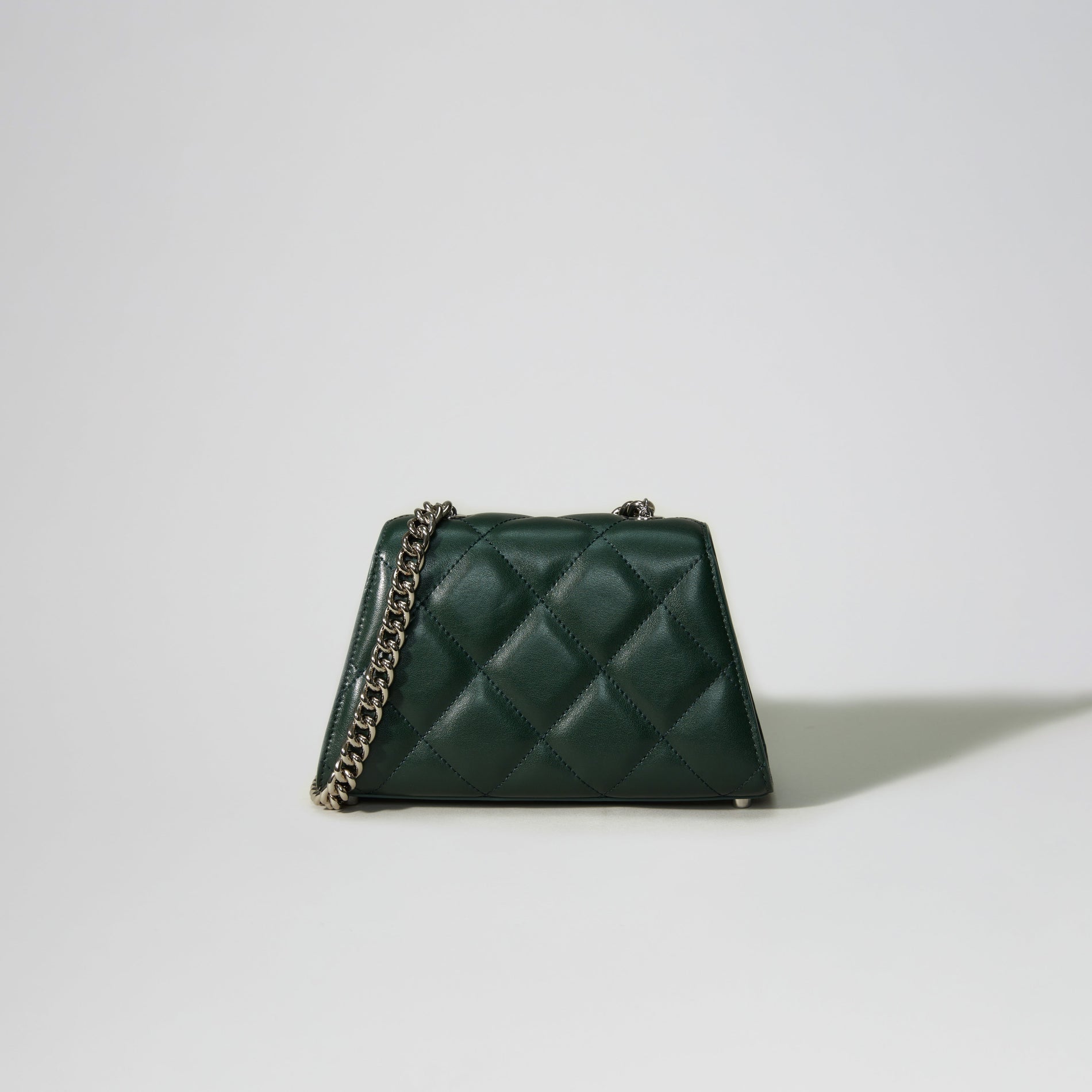 Green Quilted Shoulder Mini Bow Bag