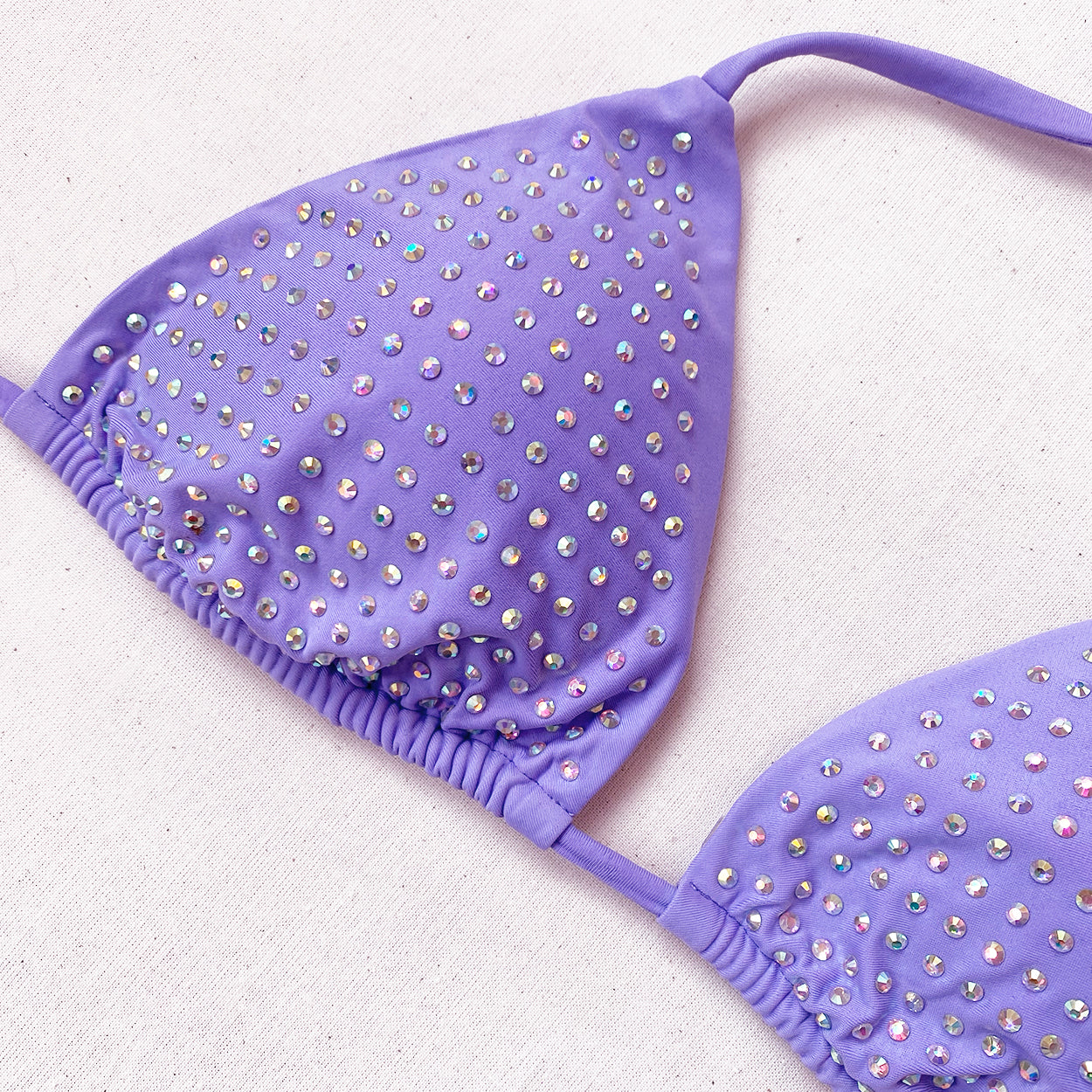 Purple Rhinestone Bikini Top