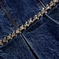 Diamante Detail Denim Mini Dress