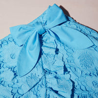 Blue Lace Mini Skirt