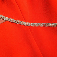 Red Bandeau Crepe Midi Dress