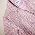 Pink V Neck Boucle Tailored Mini Dress