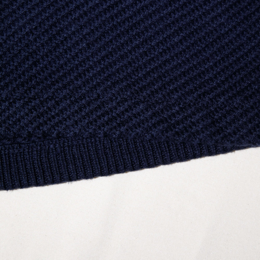 Navy Knit Midi Skirt