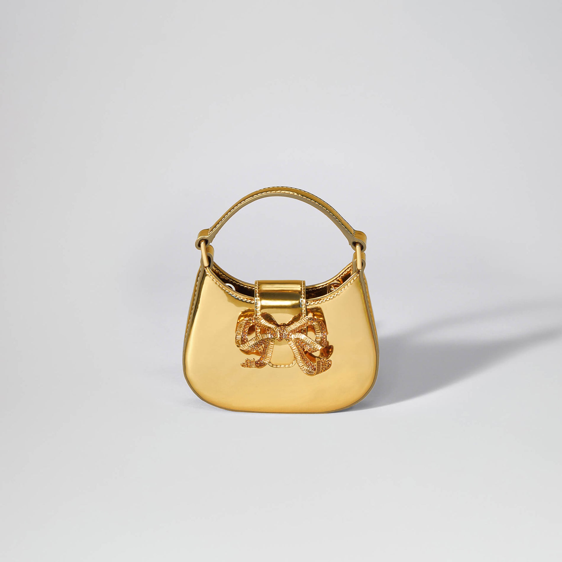 Gold Crescent Bow Micro Bag