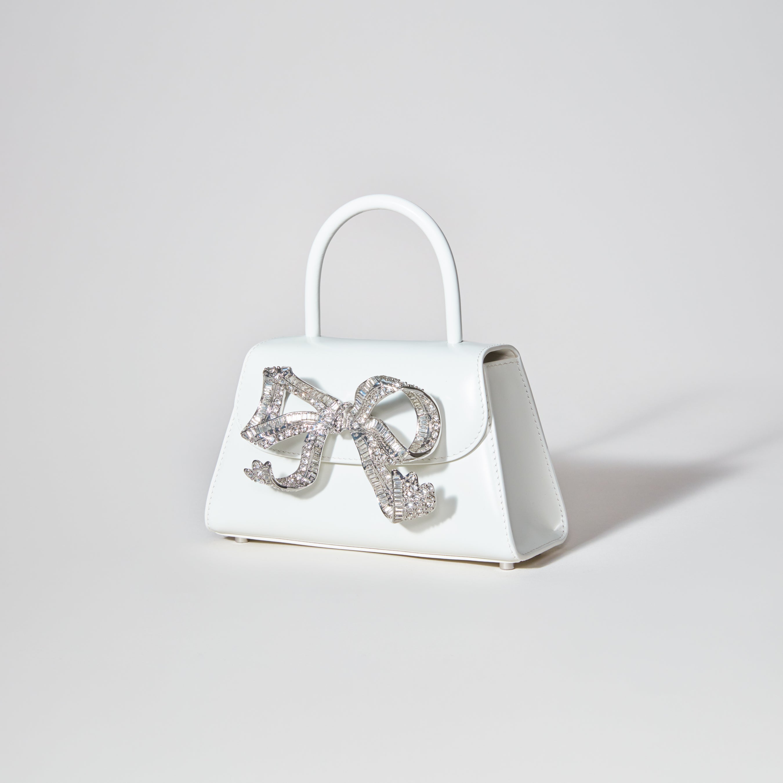 The Bow Mini in White with Diamanté