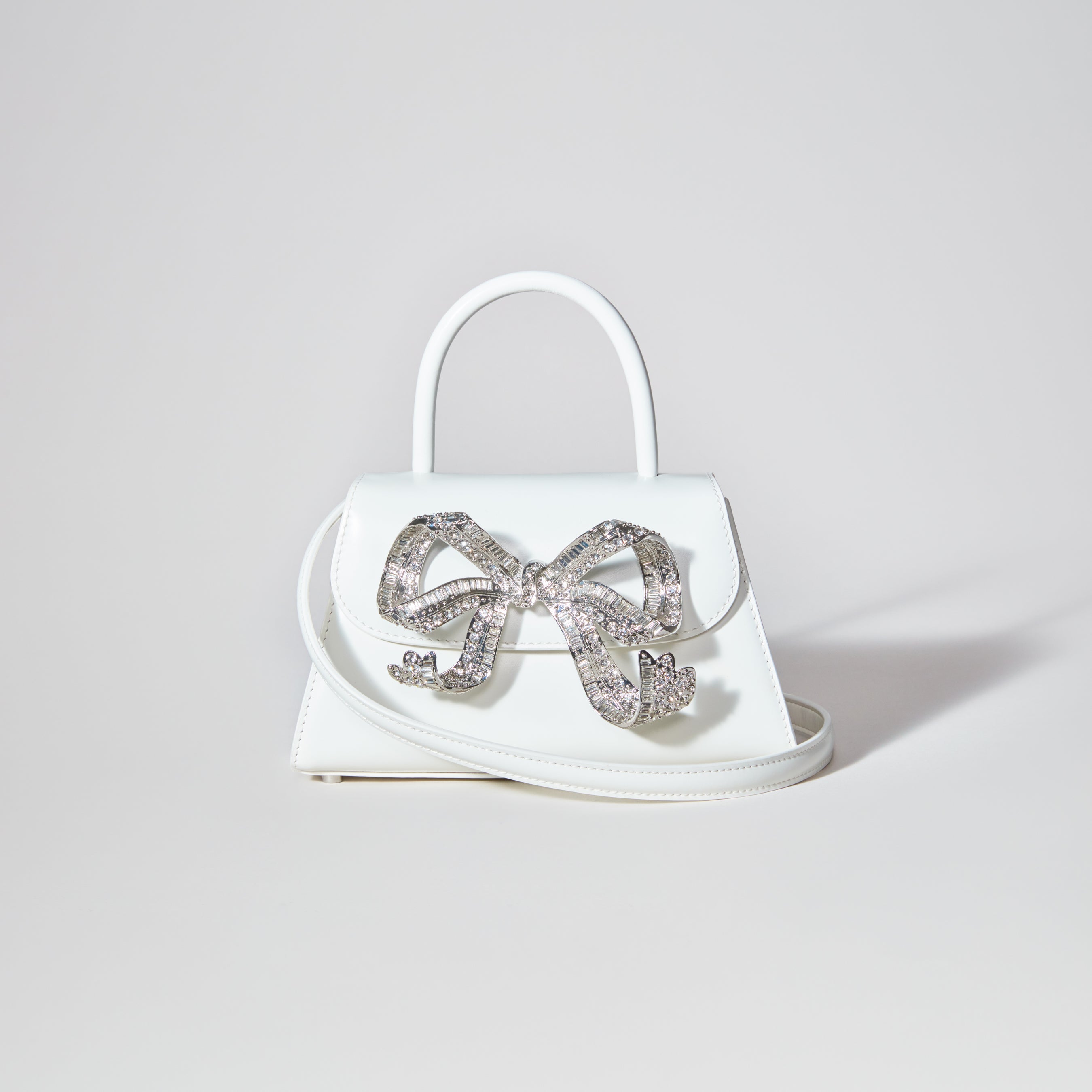 The Bow Mini in White with Diamanté