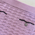 Lilac Crochet Knit Mini Skirt