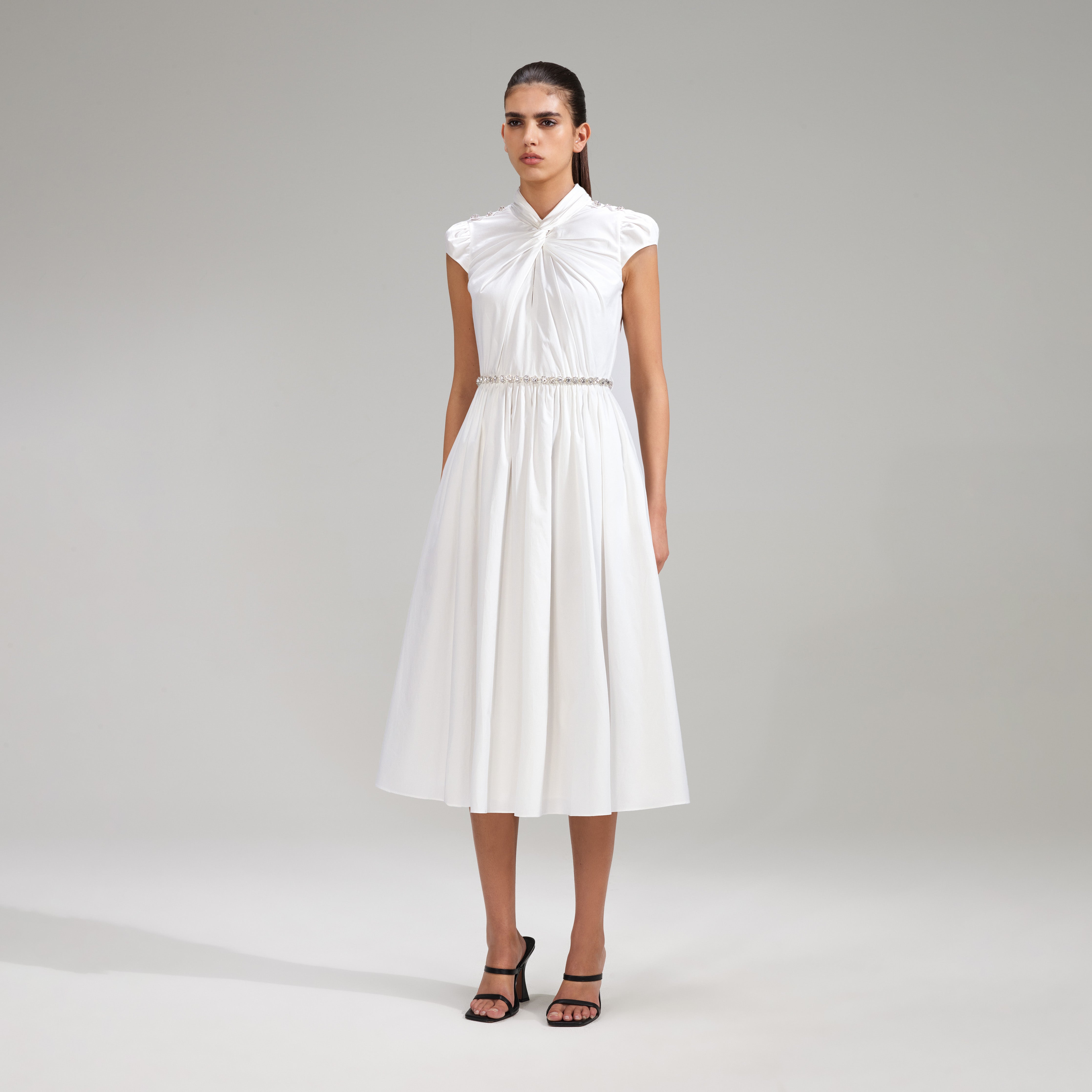 self portrait white daisy embroidered midi dress 2026 Buy