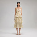 Metallic Jacquard Midi Dress