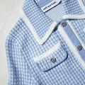 Blue Lurex Knitted Cardigan