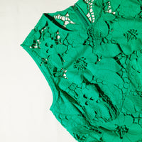 Green 3D Cotton Lace Midi Dress