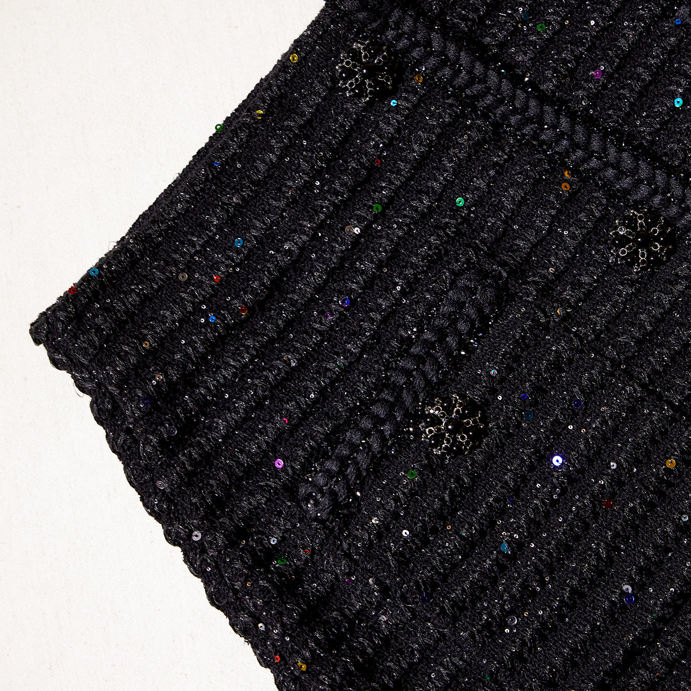 Black Sequin Knit Skirt