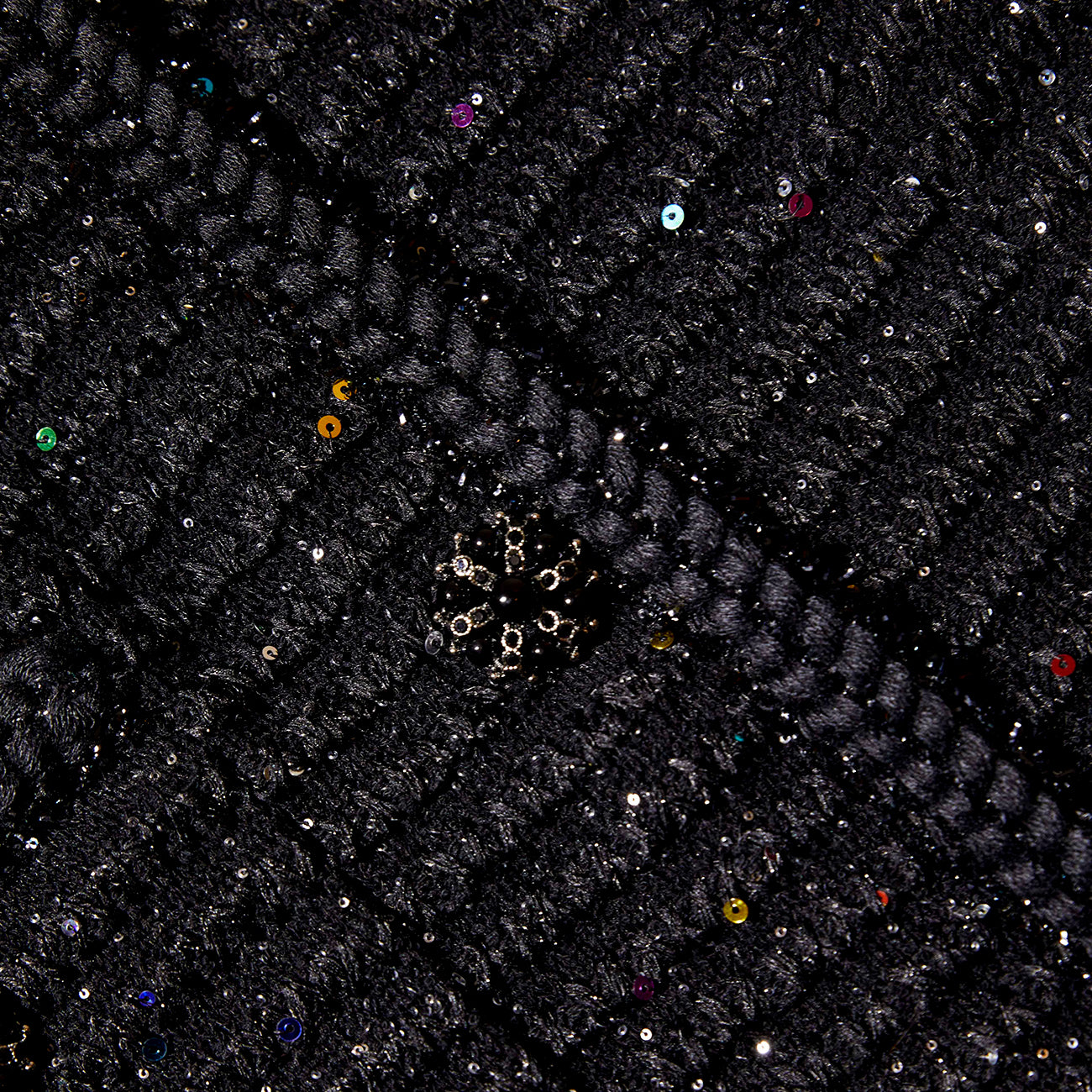 Black Sequin Knit Skirt