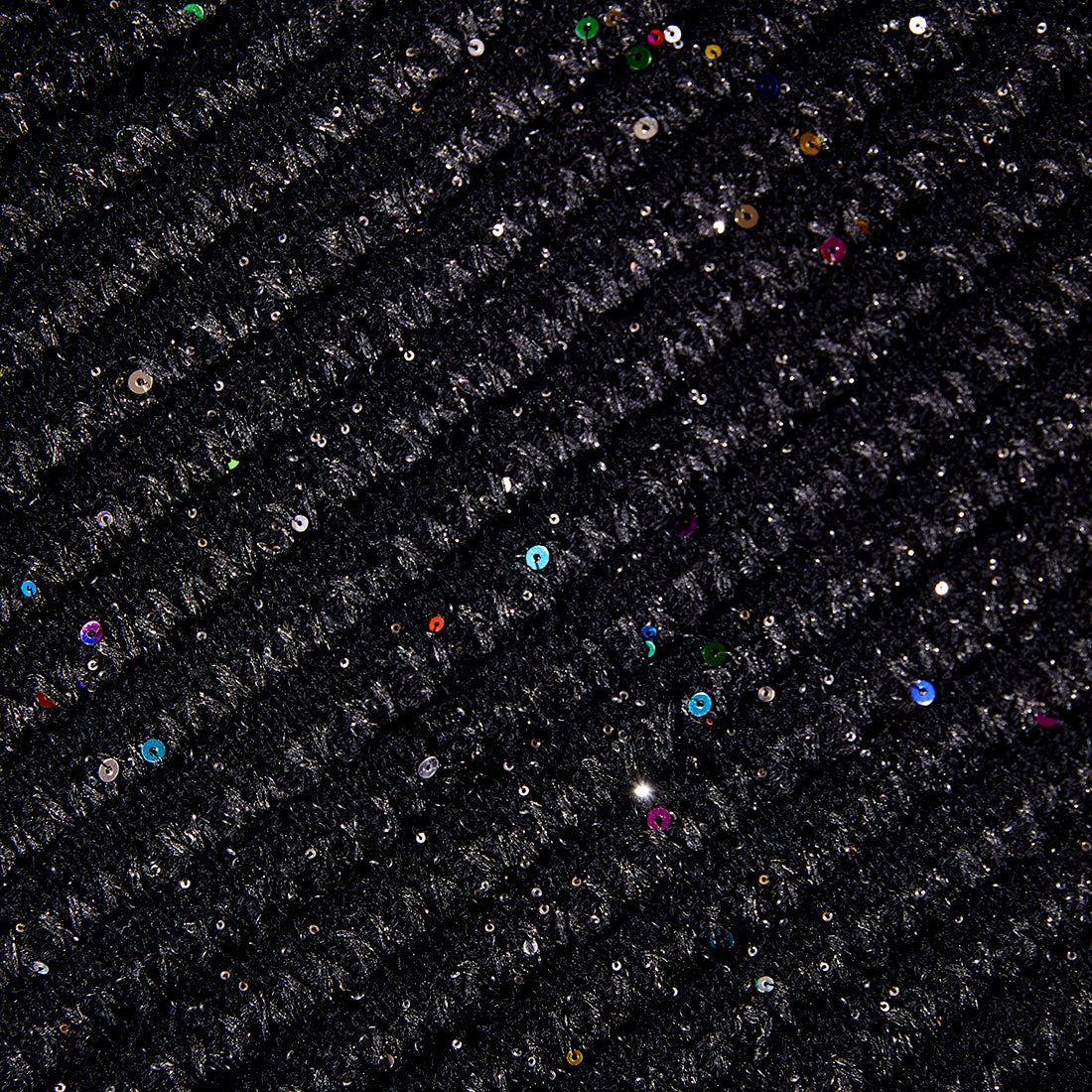 Black Sequin Knit Skirt