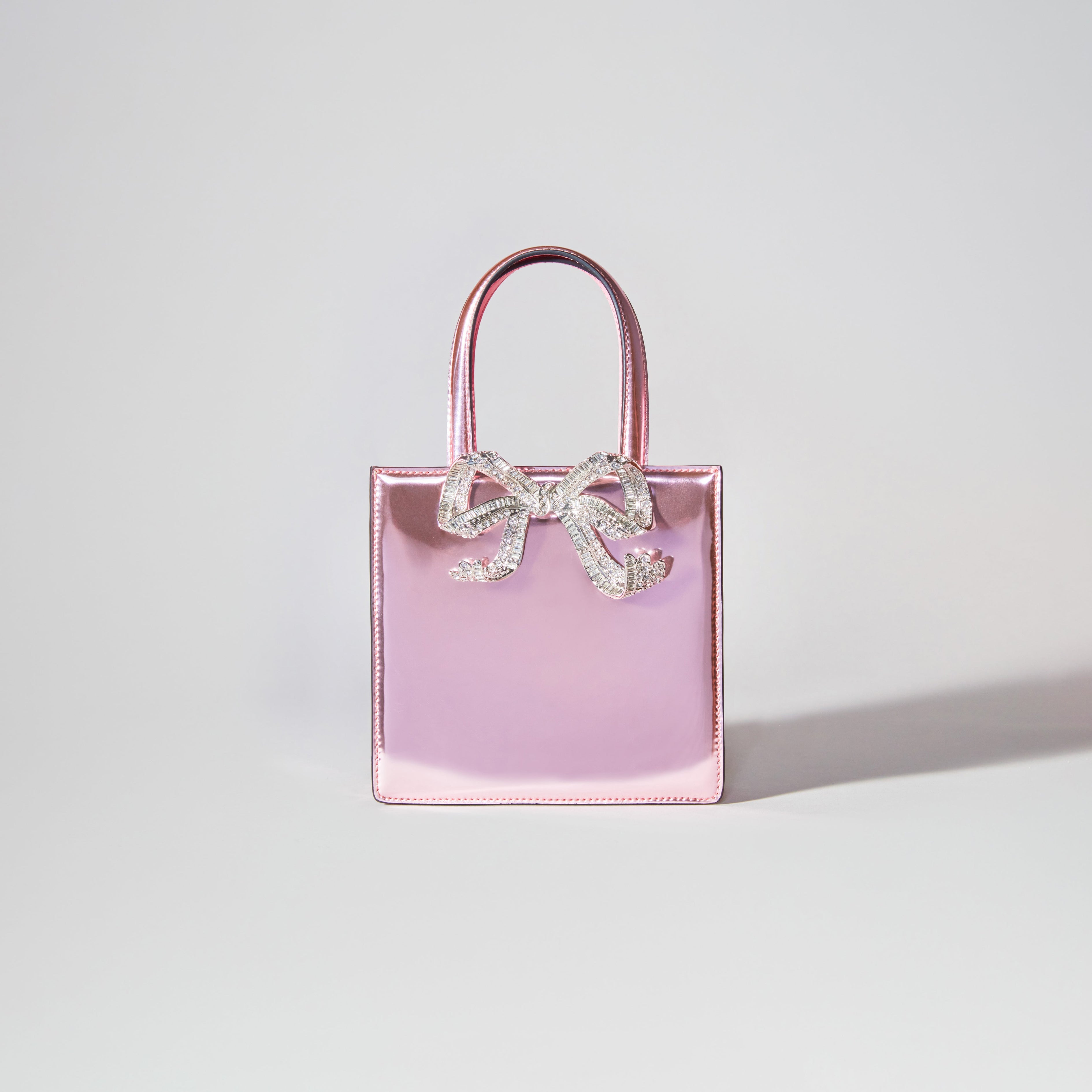 Pink Metallic Mini Tote Bow Bag