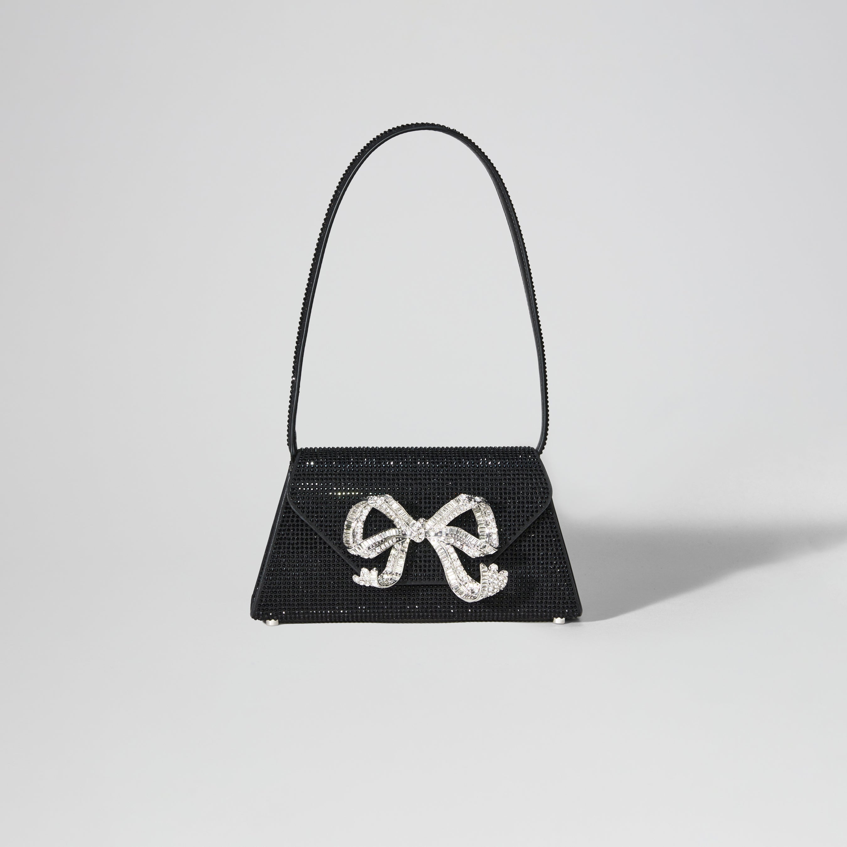 Black Rhinestone Bow Mini Shoulder Bag