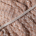 탠 그리드 스팽글 티어드 미니 드레스