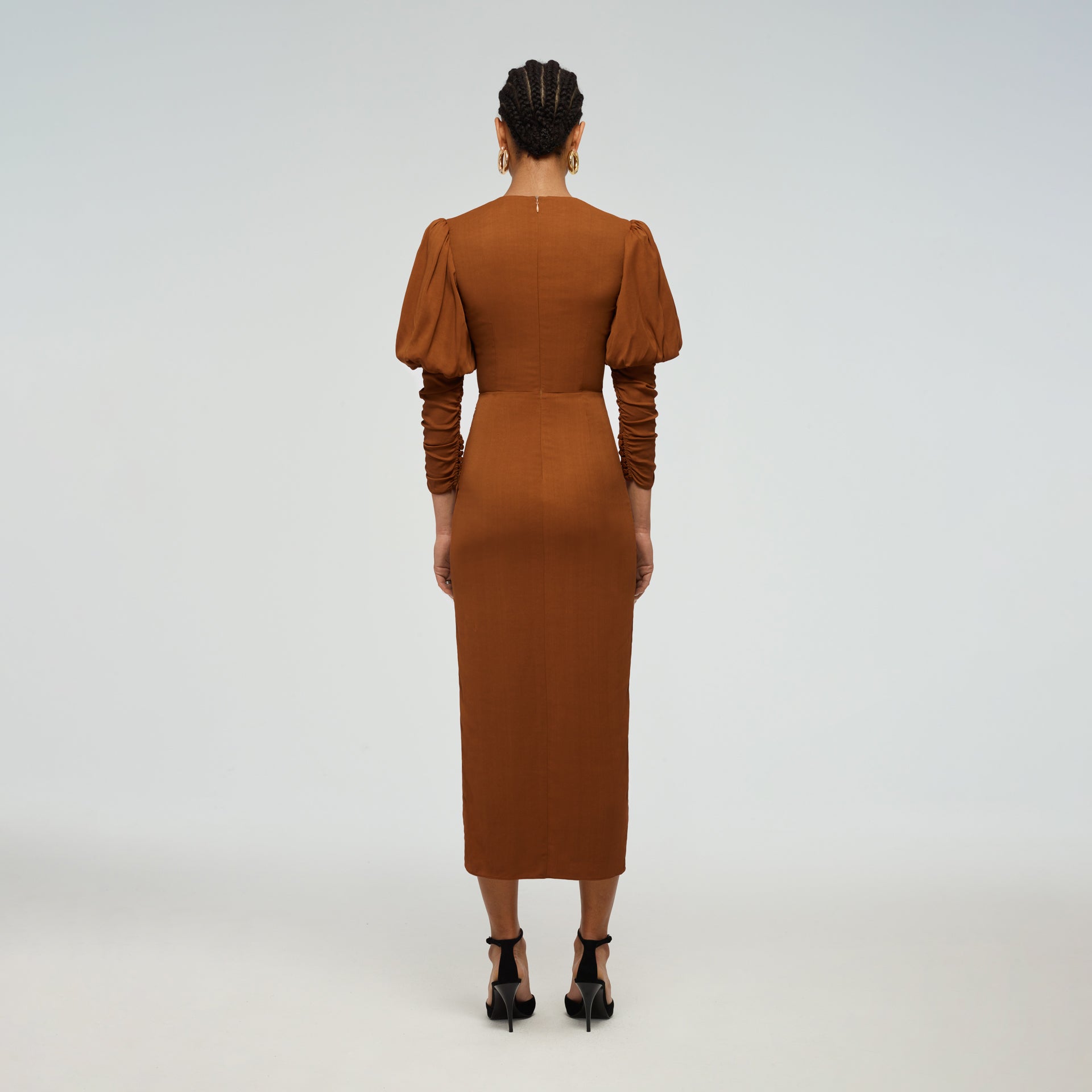 Puff Sleeve Midi Dress