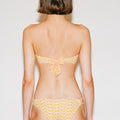 Yellow Logo Printed Ruched Bikini Briefs